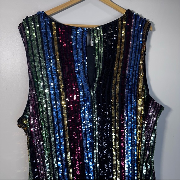Torrid Mini Sequin Trapeze Dress Size 4X Rainbow - Picture 8 of 11